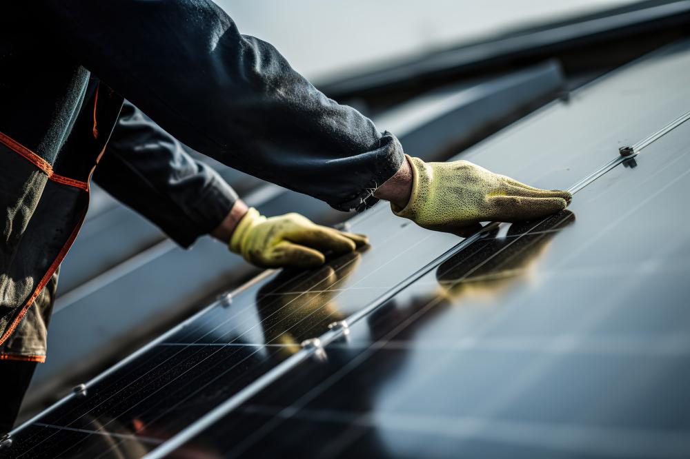 Nettoyage de panneau photovoltaïque près de Fontaine-le-Comte